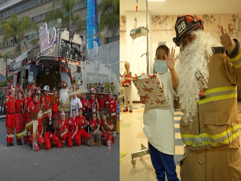 Navidad solidaria: Bomberos de Miraflores sorprenden a niños del INEN 