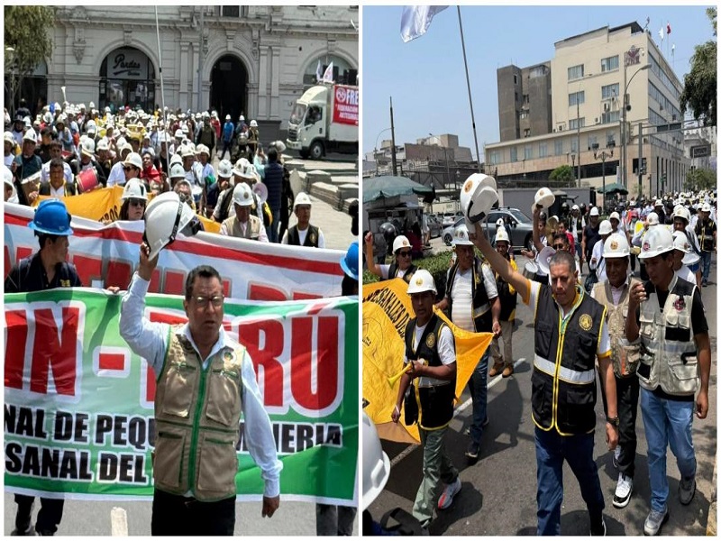 Mineros ilegales e informales rodean el Congreso para ampliar el Reinfo tres años