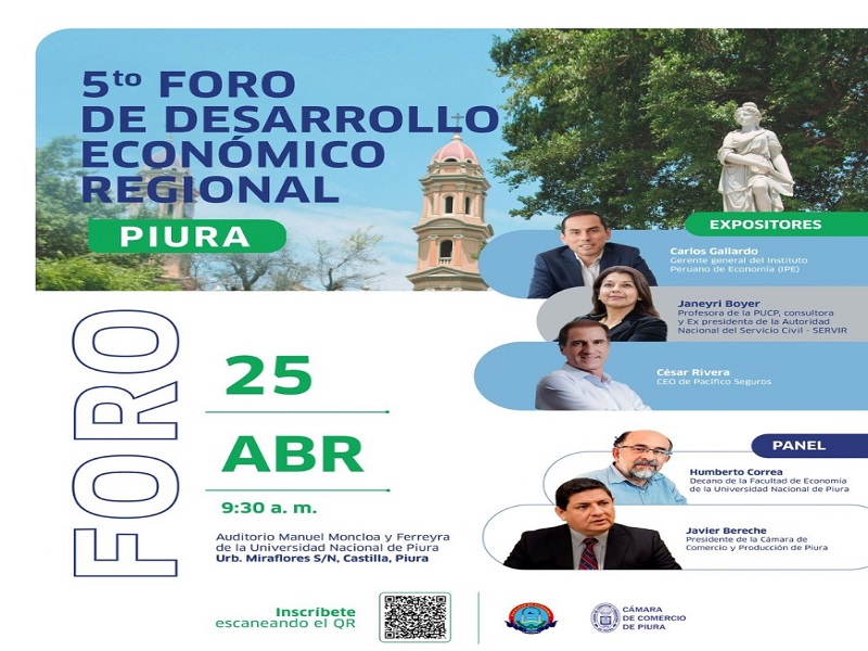 Piura: se desarrollará el 5to Foro de Desarrollo económico regional